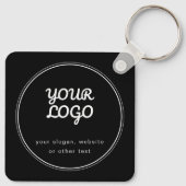 Uw Logo Stijlvol bewerkbaar zwart-wit ontwerp Sleutelhanger (Achterkant)