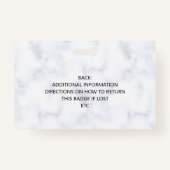 Uw Logo stijlvolle bedrijfsmedewerker Foto Badge (Achterkant)