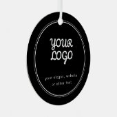 Uw Logo Stijlvolle bewerkbare zwart-wit Metalen Ornament (Voorkant Rechts)