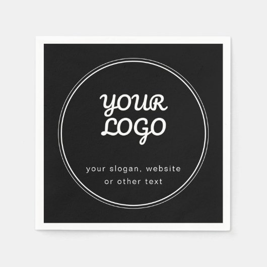 Uw Logo Stijlvolle bewerkbare zwart-wit Servet (Voorkant)