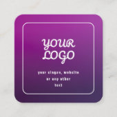 Uw Logo & stijlvolle licht naar donker Paarse ombr Informatiekaartje (Voorkant)
