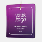 Uw Logo & stijlvolle licht naar donker Paarse ombr Keramisch Ornament (Links)