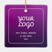 Uw Logo & stijlvolle licht naar donker Paarse ombr Keramisch Ornament (Achterkant)