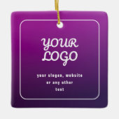 Uw Logo & stijlvolle licht naar donker Paarse ombr Keramisch Ornament (Voorkant)