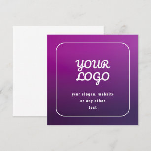 Uw Logo & stijlvolle licht naar donker Paarse ombr Notitiekaartje