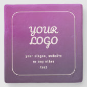 Uw Logo & stijlvolle licht naar donker Paarse ombr Stenen Onderzetter (Voorkant)