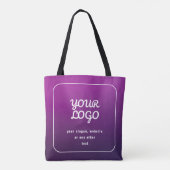 Uw Logo & stijlvolle licht naar donker Paarse ombr Tote Bag (Achterkant)