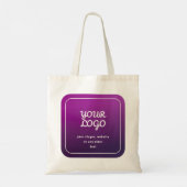 Uw Logo & stijlvolle licht naar donker Paarse ombr Tote Bag (Achterkant)
