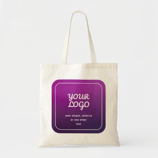 Uw Logo & stijlvolle licht naar donker Paarse ombr Tote Bag (Voorkant)