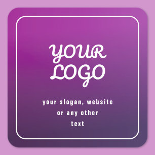 Uw Logo & stijlvolle licht naar donker Paarse ombr Vierkante Sticker