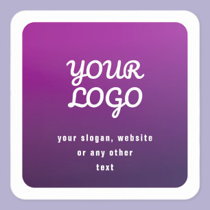Uw Logo & stijlvolle licht naar donker Paarse ombr Vierkante Sticker