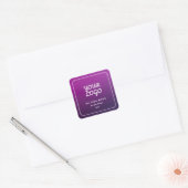 Uw Logo & stijlvolle licht naar donker Paarse ombr Vierkante Sticker (Envelop)