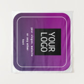 Uw Logo & stijlvolle licht naar donker Paarse ombr Wandkleed (Voorkant (horizontaal))