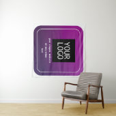 Uw Logo & stijlvolle licht naar donker Paarse ombr Wandkleed (In Situ (horizontaal))