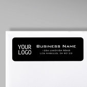 Uw Logo Stijlvolle Modern Zwart Retouradres Etiket