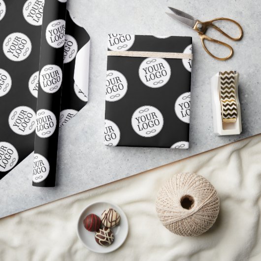 Uw Logo - Stip - Achtergrond WIT Cadeaupapier (Crafts)