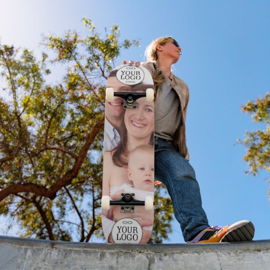 Uw Logo - Stip - Achtergrond WIT Persoonlijk Skateboard (Buiten 1)