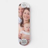 Uw Logo - Stip - Achtergrond WIT Persoonlijk Skateboard (Voorkant)