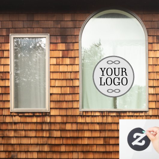 Uw Logo - Stip - Achtergrond WIT Raamsticker (Huis Raam)