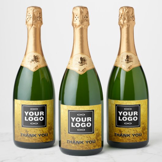 Uw Logo - Stip - Achtergrond WIT Sparkling Wijnetiket (Flessen)