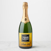Uw Logo - Stip - Achtergrond WIT Sparkling Wijnetiket (Voorkant)