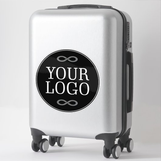 Uw Logo - Stip - Achtergrond ZWART Sticker (Koffer)