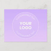 Uw Logo | Subtiele lavendel ombre gradiënt Briefkaart (Voorkant)