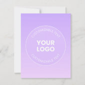 Uw Logo | Subtiele lavendel ombre gradiënt Notitiekaartje (Voorkant)
