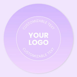Uw Logo | Subtiele lavendel ombre gradiënt Ronde Sticker