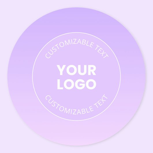 Uw Logo | Subtiele lavendel ombre gradiënt Ronde Sticker