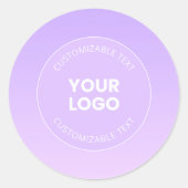 Uw Logo | Subtiele lavendel ombre gradiënt Ronde Sticker (Voorkant)