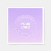 Uw Logo | Subtiele lavendel ombre gradiënt Servet (Voorkant)