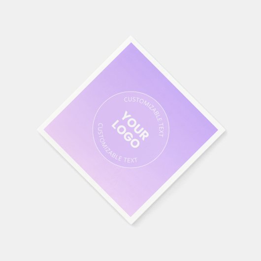 Uw Logo | Subtiele lavendel ombre gradiënt Servet (Hoek)