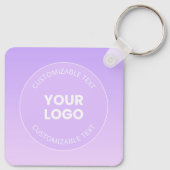 Uw Logo | Subtiele lavendel ombre gradiënt Sleutelhanger (Achterkant)