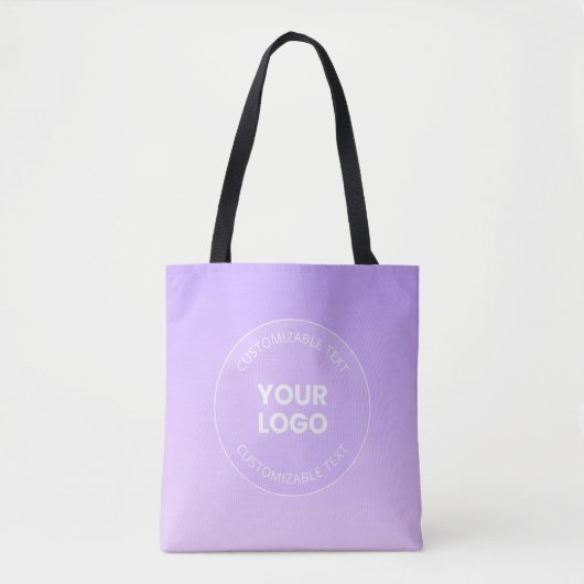 Uw Logo | Subtiele lavendel ombre gradiënt Tote Bag (Voorkant)