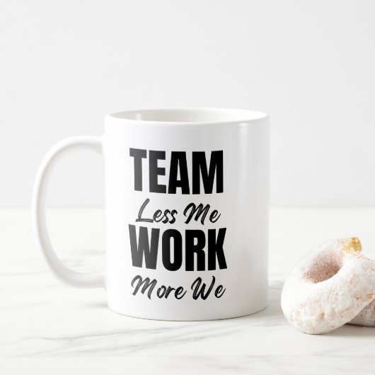 Uw Logo Teamwork Inspirerend Personeel Kantoor Gif Koffiemok (Met donut)