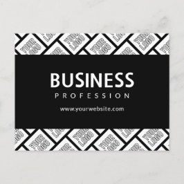 Uw logo-tegelpatroon & bewerkbare bedrijfsnaam  briefkaart
