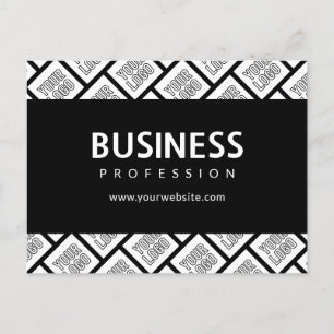 Uw logo-tegelpatroon & bewerkbare bedrijfsnaam  briefkaart