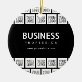 Uw logo-tegelpatroon & bewerkbare bedrijfsnaam  keramisch ornament