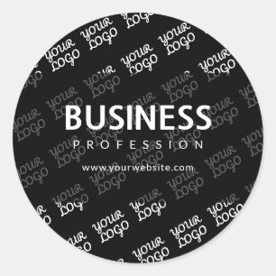 Uw logo-tegelpatroon & bewerkbare bedrijfsnaam  ronde sticker