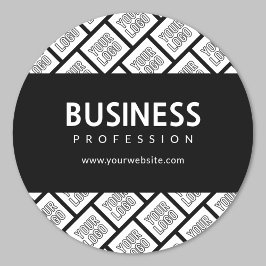 Uw logo-tegelpatroon & bewerkbare bedrijfsnaam  ronde sticker