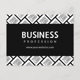 Uw Logo-tegelpatroon en bewerkbare bedrijfsnaam Briefkaart