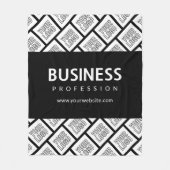 Uw Logo-tegelpatroon en bewerkbare bedrijfsnaam Fleece Deken (Voorkant)