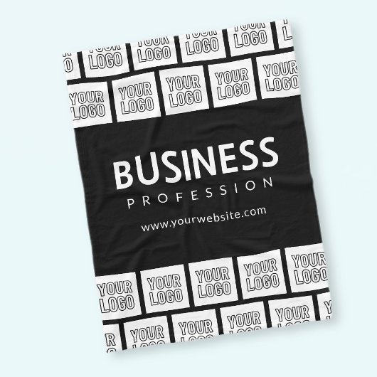 Uw Logo-tegelpatroon en bewerkbare bedrijfsnaam Fleece Deken