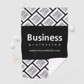 Uw Logo-tegelpatroon en bewerkbare bedrijfsnaam Golfhanddoek (Insitu)