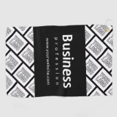 Uw Logo-tegelpatroon en bewerkbare bedrijfsnaam Golfhanddoek (Horizontaal)