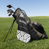 Uw Logo-tegelpatroon en bewerkbare bedrijfsnaam Golfhanddoek (Groen)