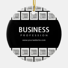 Uw Logo-tegelpatroon en bewerkbare bedrijfsnaam Keramisch Ornament