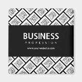 Uw Logo-tegelpatroon en bewerkbare bedrijfsnaam Magneet (Voorkant)