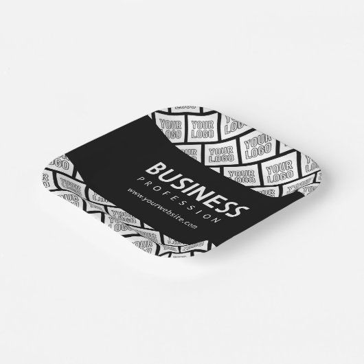 Uw Logo-tegelpatroon en bewerkbare bedrijfsnaam Papieren Bordje (Gebogen)